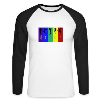 Dance - T-shirt baseball manches longues Homme - blanc/noir - Devant - Nik (191cm)