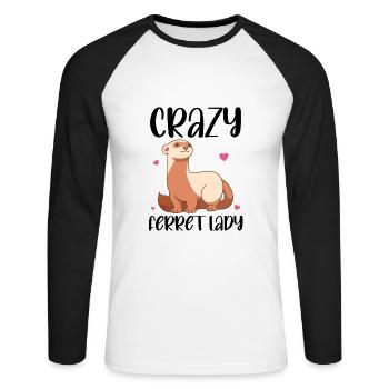 Amateurs de furet | Ferrets Animaux Cadeaux - T-shirt baseball manches longues Homme - blanc/noir - Devant - Nik (191cm)