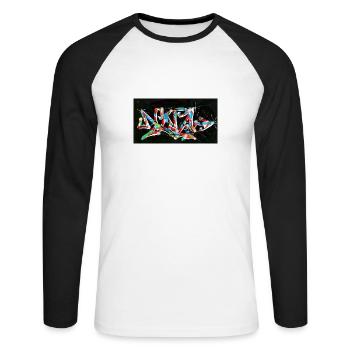 NINA - T-shirt baseball manches longues Homme - blanc/noir - Devant - Nik (191cm)