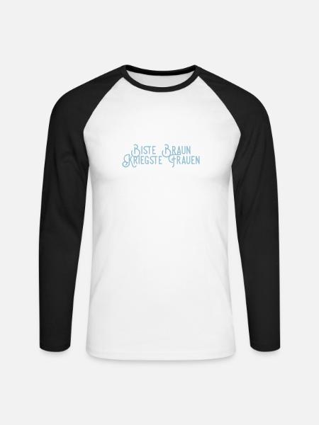 Biste Braun Kriegste Frauen - Unisex Baseballshirt langarm - Weiß/Schwarz