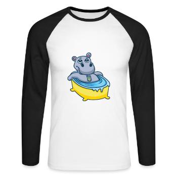 UKRAINE slava ukraini Liberté ukrainienne-VIE - T-shirt baseball manches longues Homme - blanc/noir - Devant - Nik (191cm)