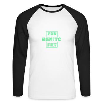 Perfekt Einzigartig Benito - Unisex Baseballshirt langarm - Weiß/Schwarz - Vorne - Nik (191cm)