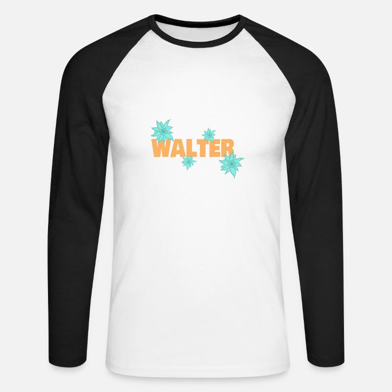 Edelweiss Alpinismo Walter - Maglia da baseball a manica lunga da uomo - bianco/nero