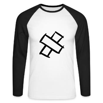 Pflasterkreuz. Pavement Cross. Wound plasters. - Unisex Long Sleeve Baseball T-Shirt - white/black - Front - Nik (191cm)