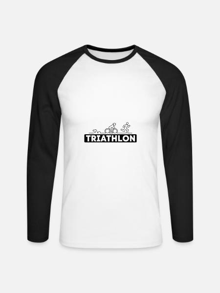 Triathlon - Unisex Long Sleeve Baseball T-Shirt - white/black