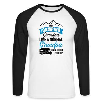 Campeur - T-shirt baseball manches longues Homme - blanc/noir - Devant - Nik (191cm)