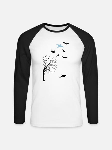design - Unisex Baseballshirt langarm - Weiß/Schwarz
