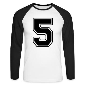 funf - Unisex Long Sleeve Baseball T-Shirt - white/black - Front - Nik (191cm)