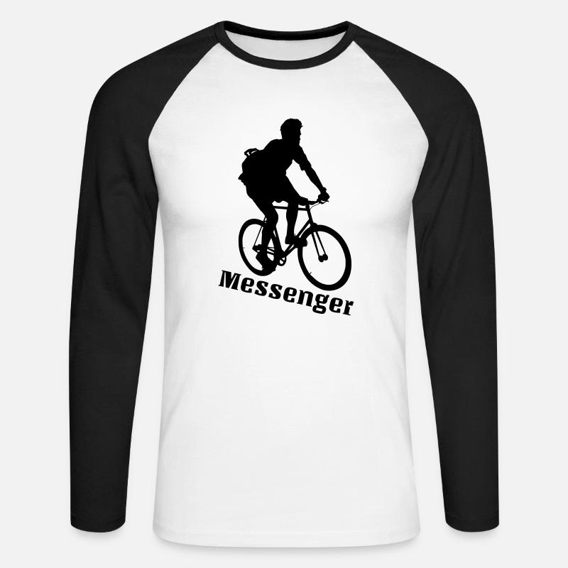 Messenger - Unisex Baseballshirt langarm - Weiß/Schwarz