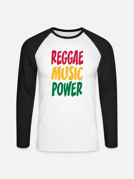 rasta Musikleistung - Unisex Baseballshirt langarm - Weiß/Schwarz