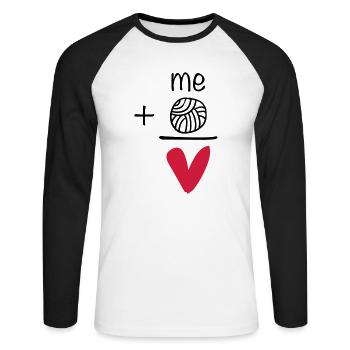 Me + Volleyball = Love M - Unisex Baseballshirt langarm - Weiß/Schwarz - Vorne - Nik (191cm)
