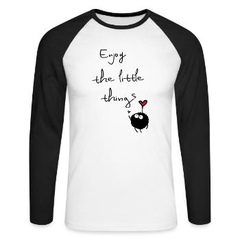 profiter des petites choses - T-shirt baseball manches longues Homme - blanc/noir - Devant - Nik (191cm)