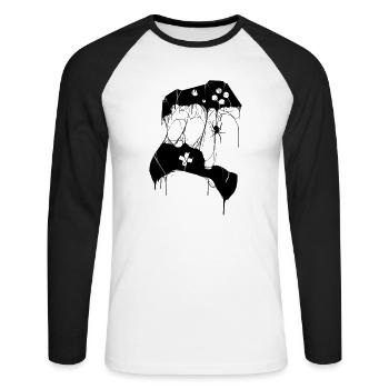 GAMING CONTROLLER is Done - Unisex Baseballshirt langarm - Weiß/Schwarz - Vorne - Nik (191cm)