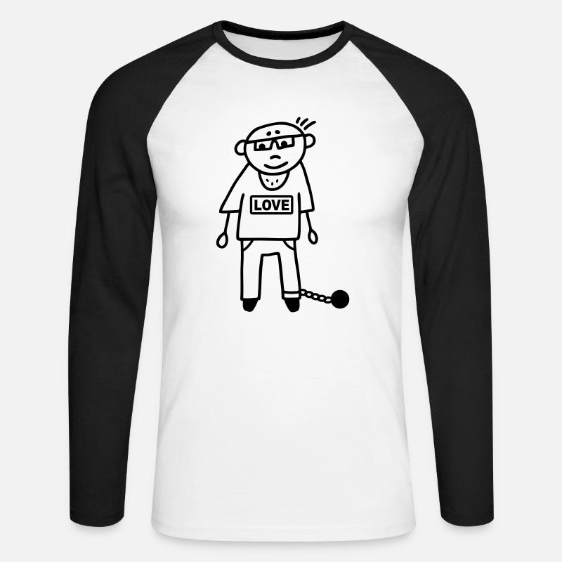 Sträfling Häftling Ehemann - Gefangen - Unisex Baseballshirt langarm - Weiß/Schwarz