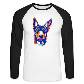 German Shepherd Dog Dog Owner Dogs Dog Dog Owner - Unisex Long Sleeve Baseball T-Shirt - white/black - Front - Nik (191cm)