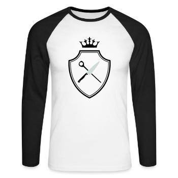 Koch Symbol - Unisex Long Sleeve Baseball T-Shirt - white/black - Front - Nik (191cm)