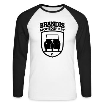Krause Duo Mopedsport Brandis Emblème - T-shirt baseball manches longues Homme - blanc/noir - Devant - Nik (191cm)