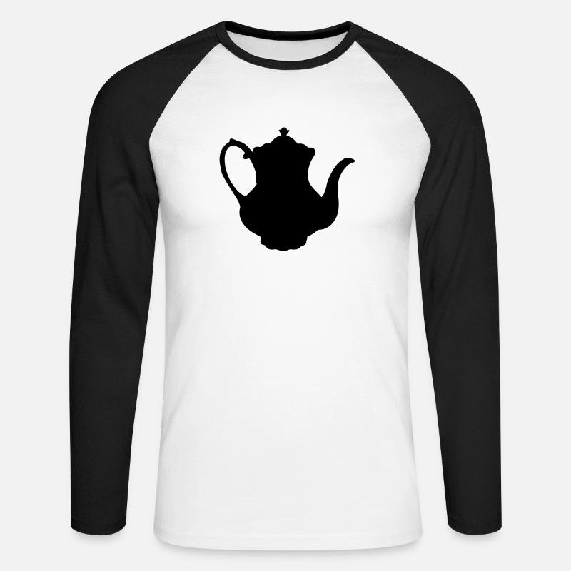 Teekanne Kermaik Geschenk freizeit - Unisex Baseballshirt langarm - Weiß/Schwarz