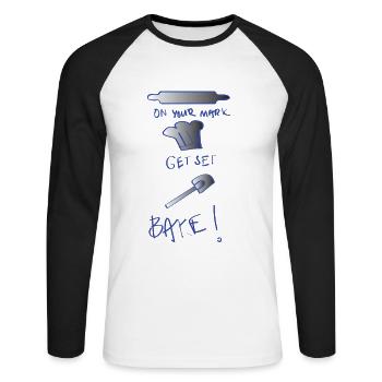Cake cake decorator baker bakery pastry - Unisex Long Sleeve Baseball T-Shirt - white/black - Front - Nik (191cm)