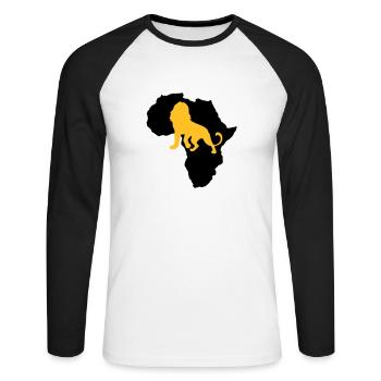 Löwe Afrika Safari Kenya Serengeti Reggae Roots - T-shirt baseball manches longues Homme - blanc/noir - Devant - Nik (191cm)