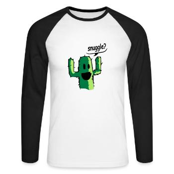 snuggle - Unisex Long Sleeve Baseball T-Shirt - white/black - Front - Nik (191cm)