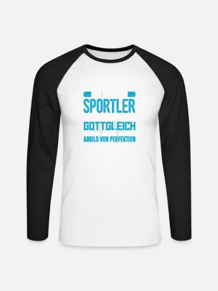 SPORTLER - Perfekt - Unisex Baseballshirt langarm - Weiß/Schwarz