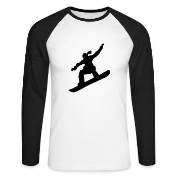 Snowboarding female - T-shirt baseball manches longues Homme - blanc/noir - Devant - Nik (191cm)