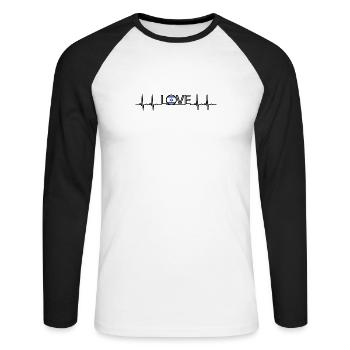 ekg home heimat roots wurzlen Israel png - Unisex Baseballshirt langarm - Weiß/Schwarz - Vorne - Nik (191cm)