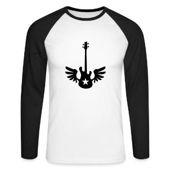 bass wings - T-shirt baseball manches longues Homme - blanc/noir - Devant - Nik (191cm)