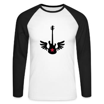bass wings - T-shirt baseball manches longues Homme - blanc/noir - Devant - Nik (191cm)