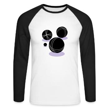 boule - Unisex Baseballshirt langarm - Weiß/Schwarz - Vorne - Nik (191cm)