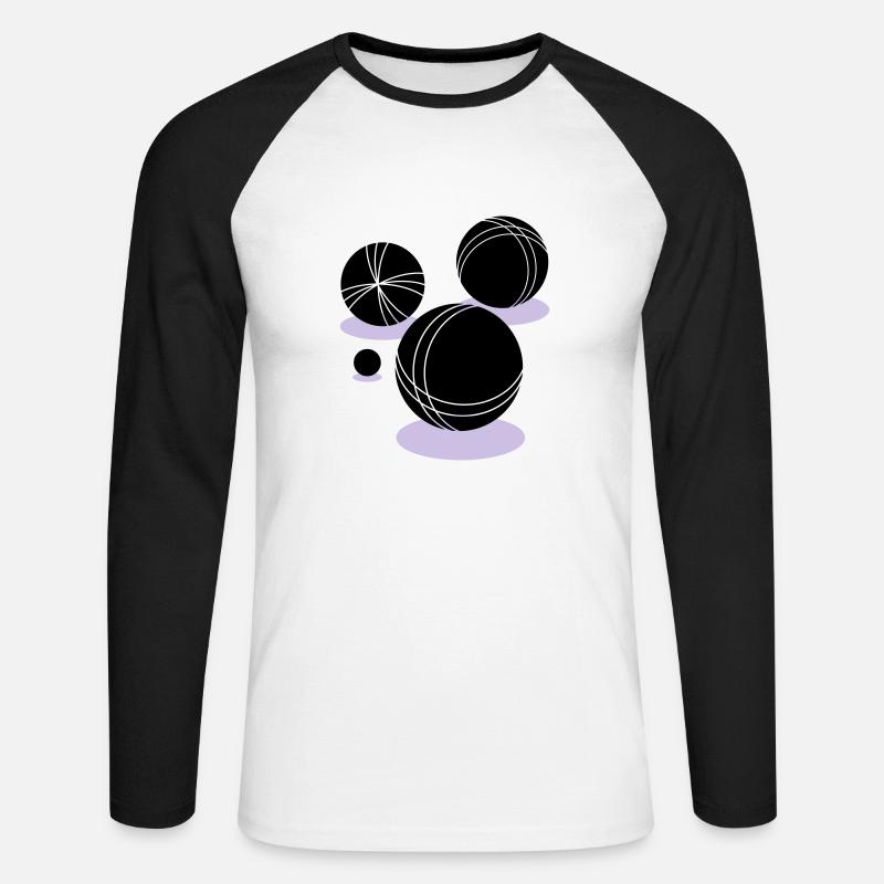 boule - Unisex Baseballshirt langarm - Weiß/Schwarz