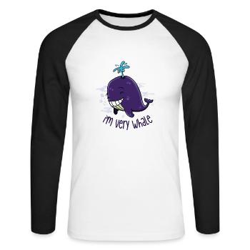 I'm very whale - Unisex Long Sleeve Baseball T-Shirt - white/black - Front - Nik (191cm)