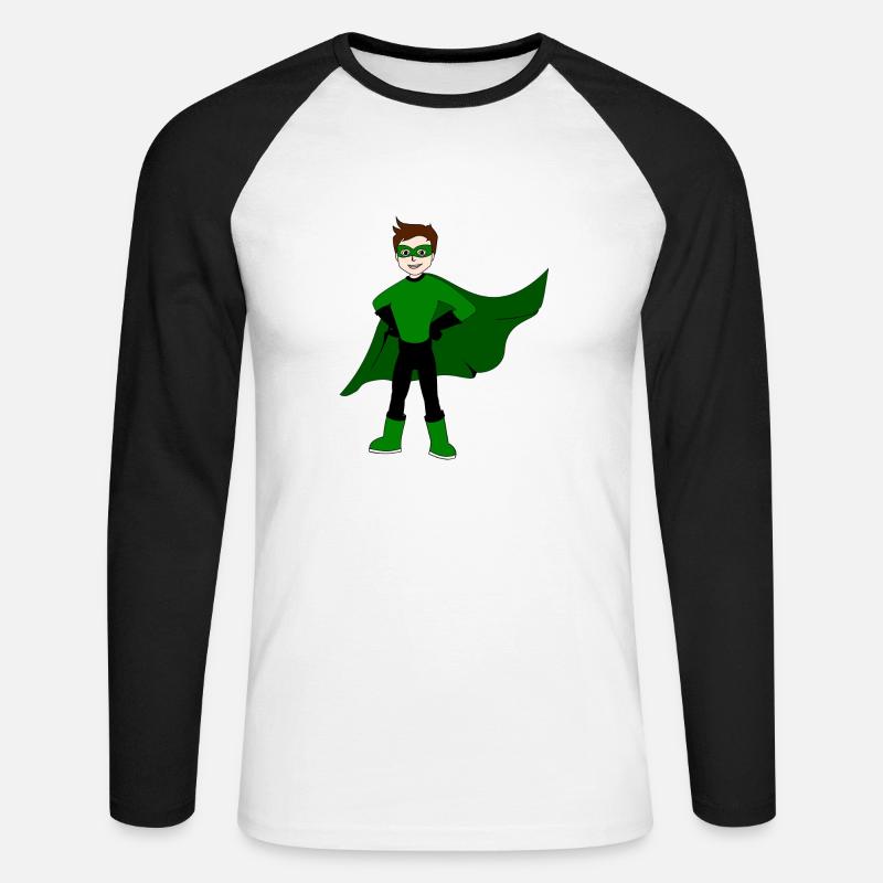 Super Heroin Kind - Unisex Baseballshirt langarm - Weiß/Schwarz