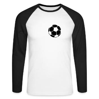 Fussball - Unisex Baseballshirt langarm - Weiß/Schwarz - Vorne - Nik (191cm)
