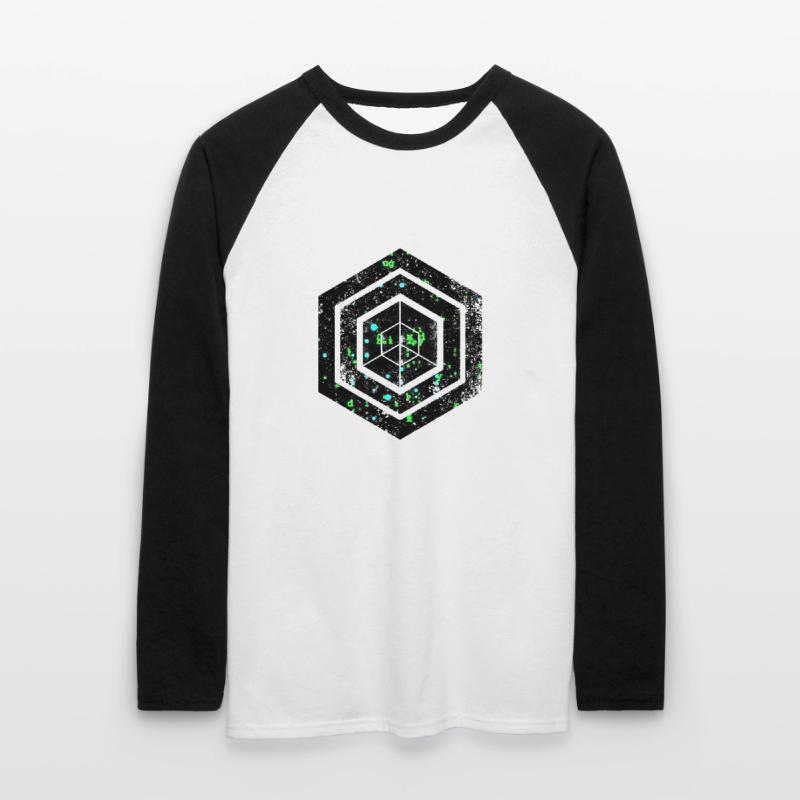 Hexagon-Programmierung Programmierer Codierung geometrisch Unisex Baseballshirt langarm