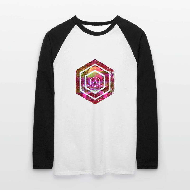 Hexagon-Programmierung Programmierer Codierung geometrisch Unisex Baseballshirt langarm