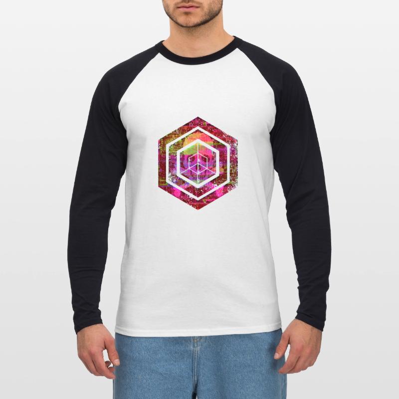 Hexagon-Programmierung Programmierer Codierung geometrisch Unisex Baseballshirt langarm