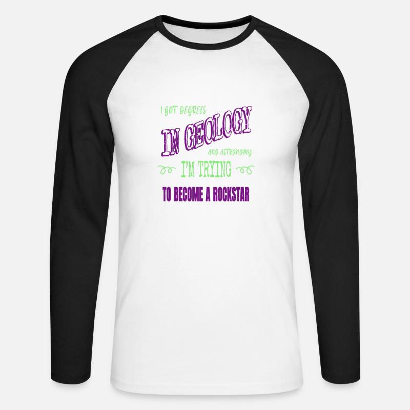 celestial spaceship astrophysics statement gift - Unisex Baseballshirt langarm - Weiß/Schwarz
