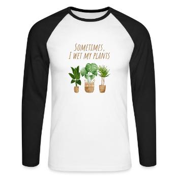 Plant - Unisex Long Sleeve Baseball T-Shirt - white/black - Front - Nik (191cm)