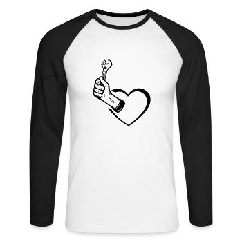 Artisan bricoleur Artisan Artisan Outil Construction - T-shirt baseball manches longues Homme - blanc/noir - Devant - Nik (191cm)