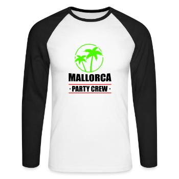 rimini party crew - Unisex Baseballshirt langarm - Weiß/Schwarz - Vorne - Nik (191cm)