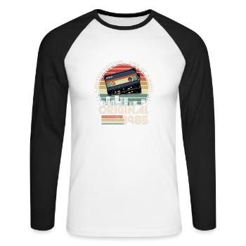 Limited Edition 1985 39th Anniversary - Unisex Long Sleeve Baseball T-Shirt - white/black - Front - Nik (191cm)