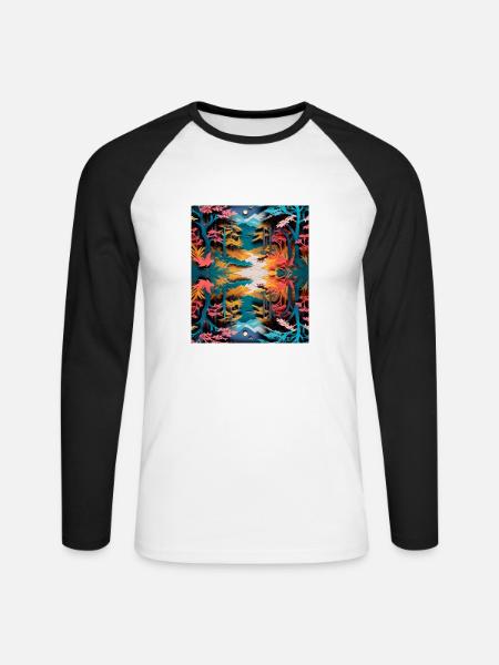Paper cut - Unisex Long Sleeve Baseball T-Shirt - white/black