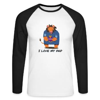 I love m’y dad - T-shirt baseball manches longues Homme - blanc/noir - Devant - Nik (191cm)