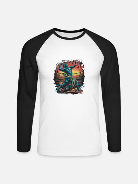 Volleyball - Unisex Long Sleeve Baseball T-Shirt - white/black