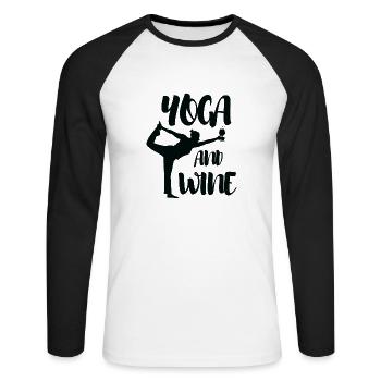 Yoga Meditation Spa Namaste - Unisex Long Sleeve Baseball T-Shirt - white/black - Front - Nik (191cm)