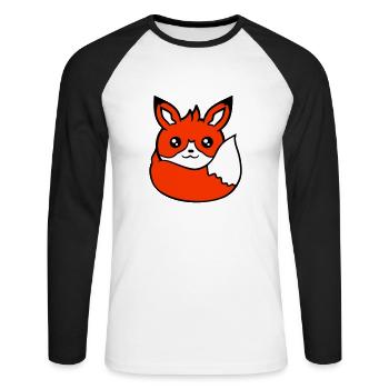 Fuchs Rotfuchs Wildes Tier Schlauer Wald Bewohner - Unisex Baseballshirt langarm - Weiß/Schwarz - Vorne - Nik (191cm)