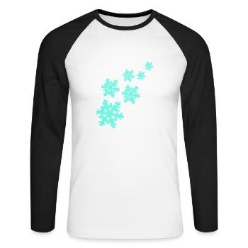 flocon de neige - T-shirt baseball manches longues Homme - blanc/noir - Devant - Nik (191cm)