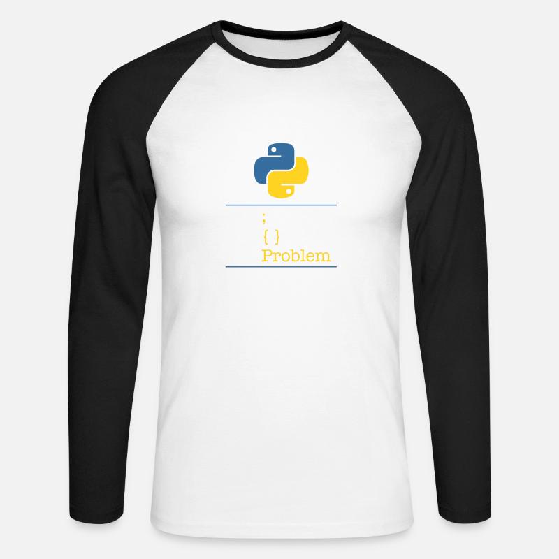Python no problem - T-shirt baseball manches longues Homme - blanc/noir